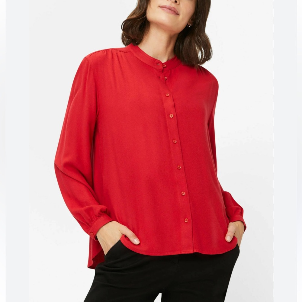 212 Collection Vibrant Red Button Down Shirt sz XS NWT